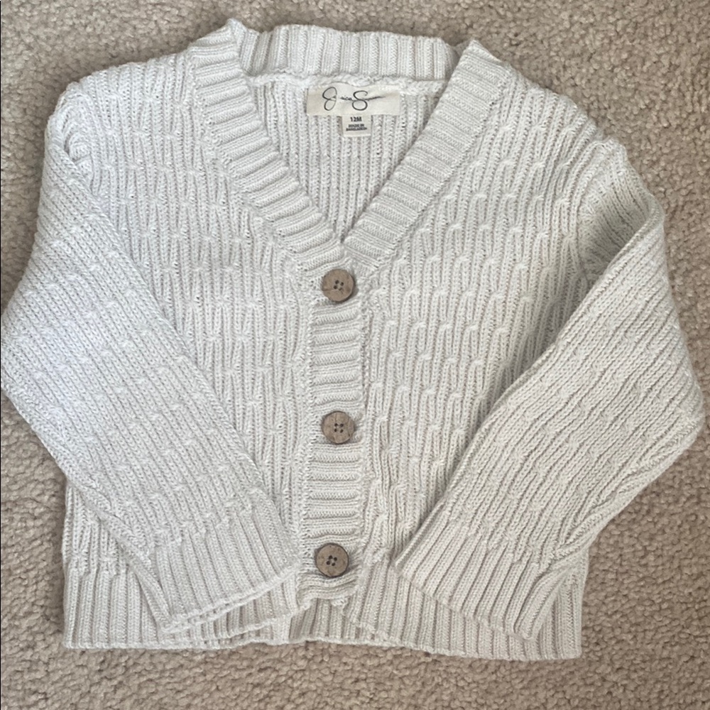 White Cable Knit Cardigan Sweater